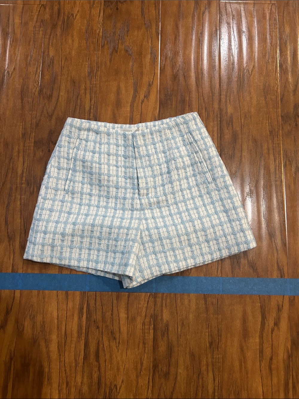 Altar'd State Blue and White Tweed Pencil Skirt